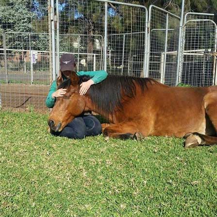 emma sitting with a horse